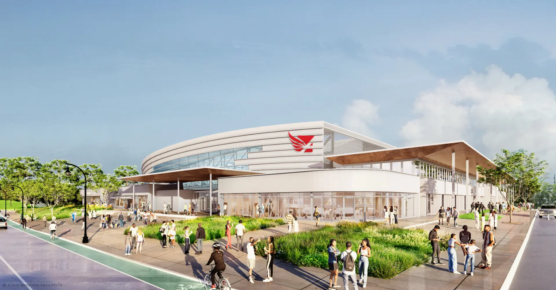 Architectural rendering of the indoor track and field center at Cheney, as of September 29, 2026