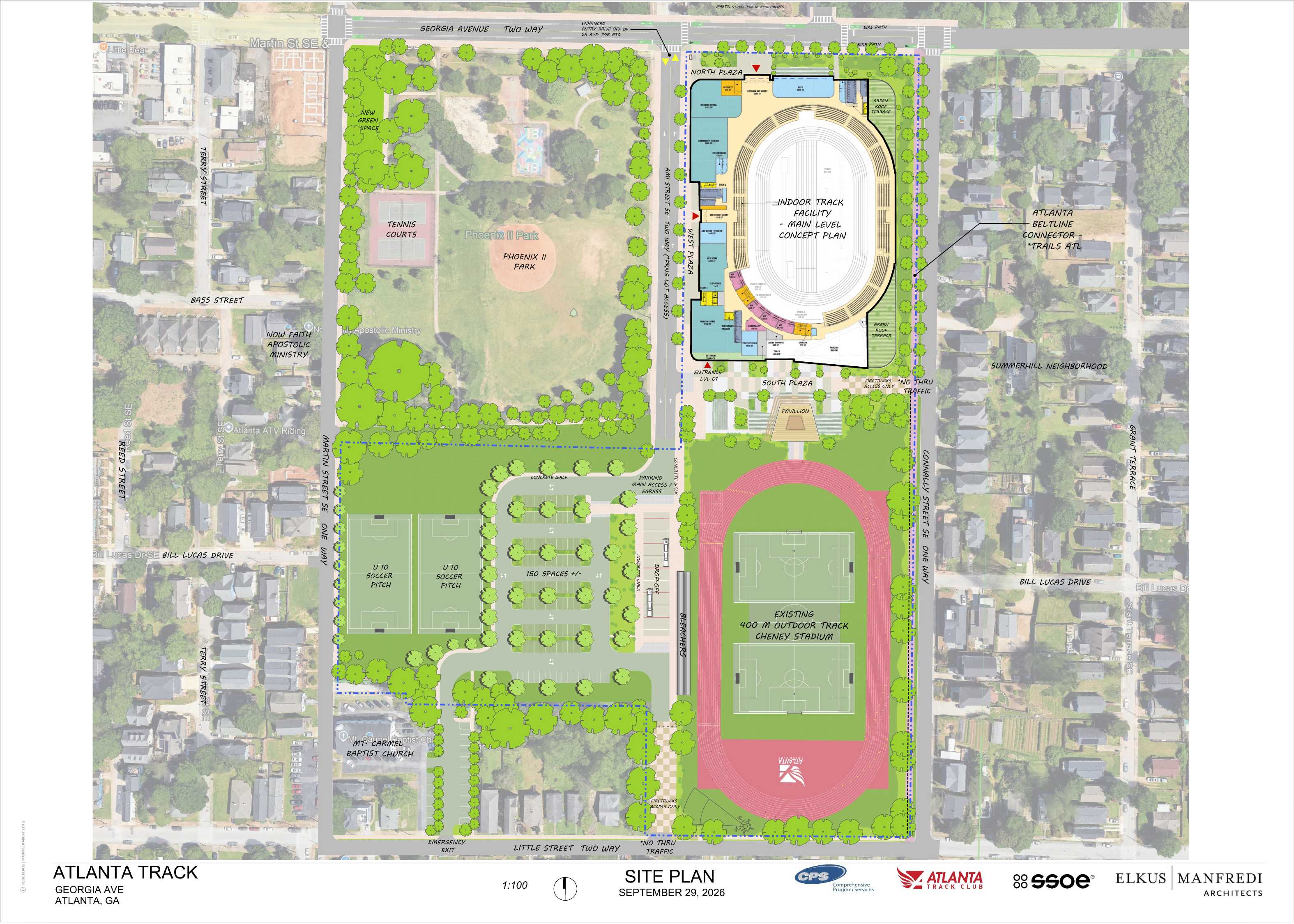 September 29, 2026 site plan study for the Cheney Olympic Legacy Complex